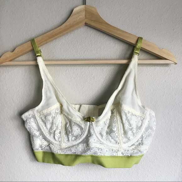 Free People Other - FREE PEOPLE | White + Green Lace Bra